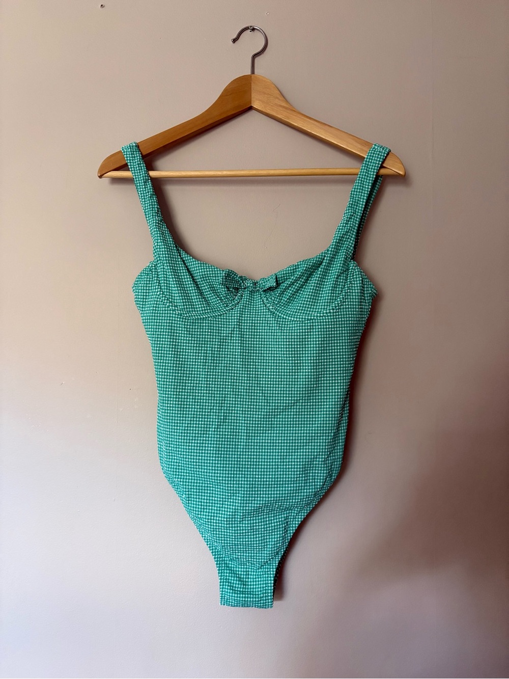 J. Crew seersucker gingham One-Piece Swimsuit